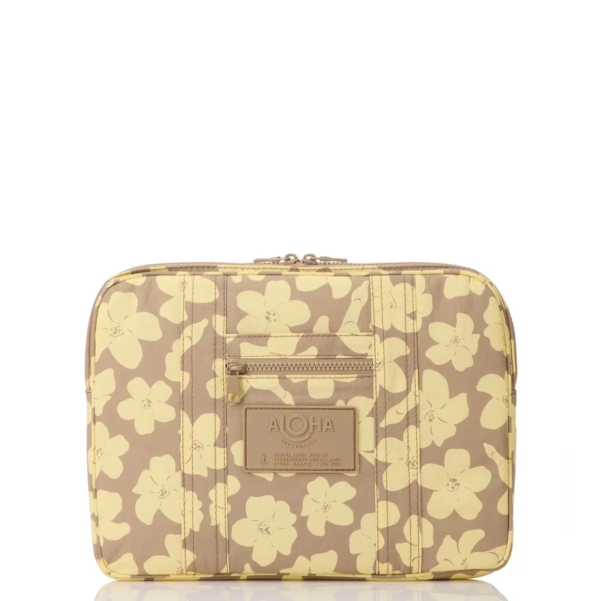 Aloha Collection "Puakenikeni Buds" 13" Laptop Case - Affogato