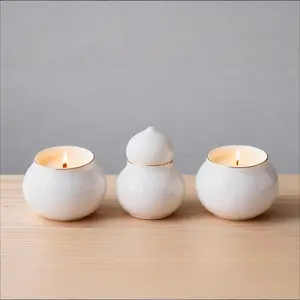 Aromatherapy Candle in New Chinese Style Gourd Ceramic Candle Cup for Holidays, Weddings, Daily Gifts for Friends, Home Decoration