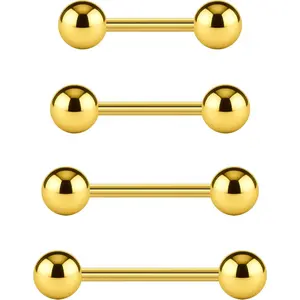 Tongue Rings Surgical Steel 6pc - Tongue Rings 14 Gauge For Women Hypoallergenic - Sexy 14g Straight Barbells In 12mm (1/2), 14mm (9/16), 16mm (5/8) Long Bar Piercing Jewelry Set