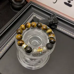 Tiger's Eye Six-Word Mantra Bracelet | Repel Evil and Misfortune | Enlighten the Mind and See One's True Nature | Open the Third Eye
