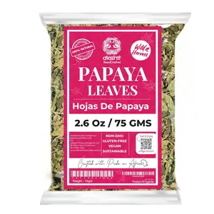 Akshit Dried Papaya Leaves, Leaf Tea, 2.6oz, Hojas De Papaya, Natural Dried Leaf, Loose Leaves, Non GMO, No Additives, Caffeine Free.