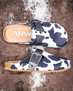 Andi Slip on Mule in Black Cow Print by Very G