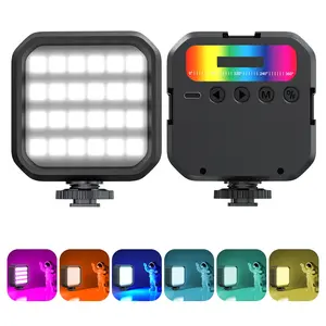 V09 RGB Video Lights, LED Camera Light 360° Full Color Portable Photography Lighting w Cold Shoe, 1200mAh Rechargeable CRI 95+ 2500-9000K Dimmable Panel Lamp Support Magnetic Attraction