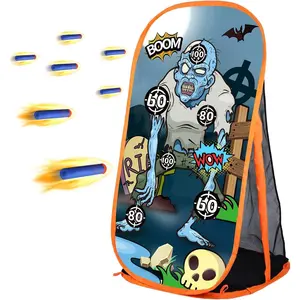 SQ-OGP003 Toy Foam Blasters Shooting Practice Target Compatible with Nerf Toy Blasters - Zombie Shooting Target Game with Net - Ideal Shooting Games Toy Gift for Boys Girls Indoor Outdoor Activity