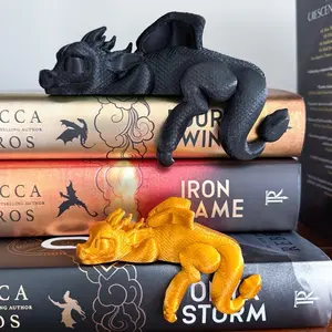 Fourth Wing Dragon shelf sitter, fantasy bookshelf decor, dragon bookshelf decor, Black Ornaments