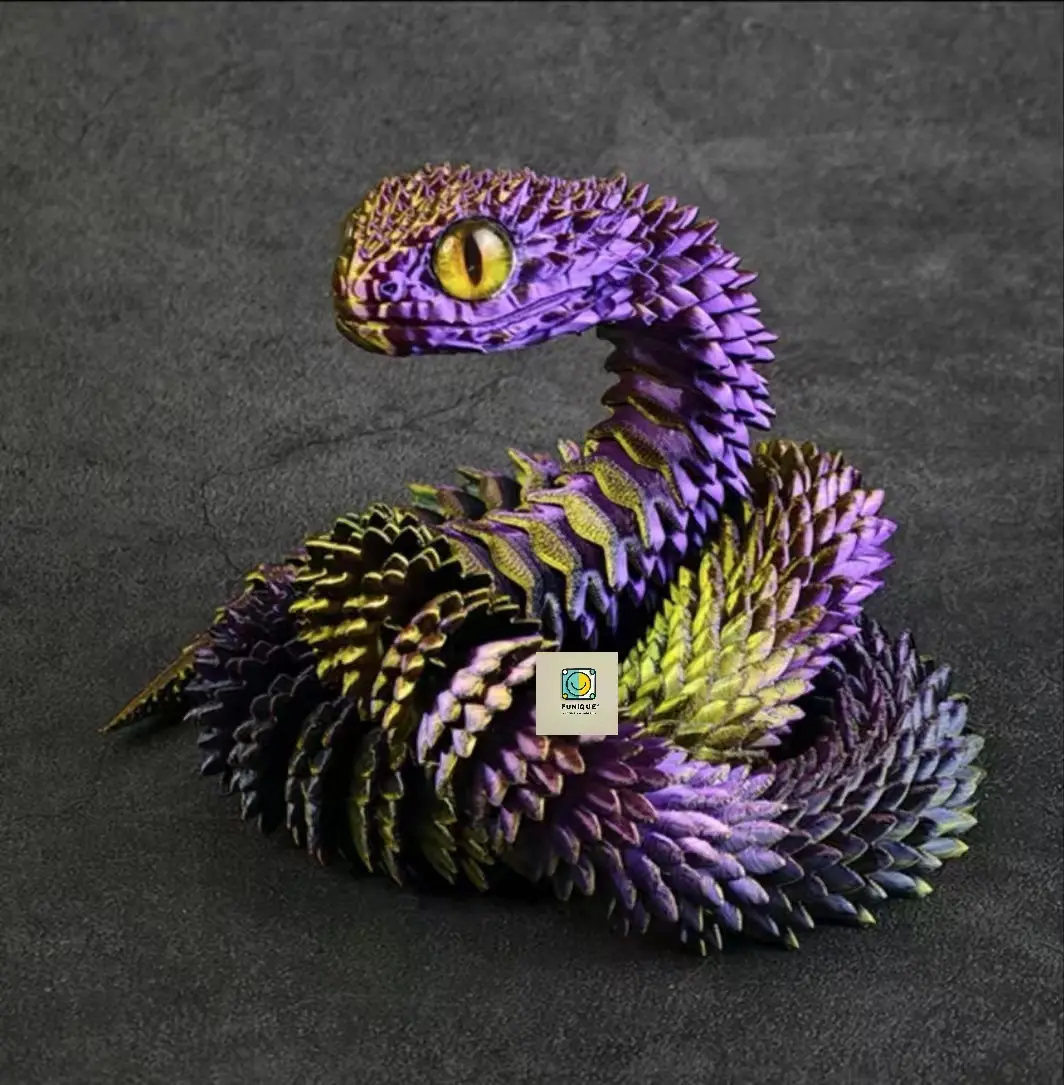 75cm Articulated 3D Printed Snake Toy – Realistic Flexible Serpent Models with Lifelike Eyes