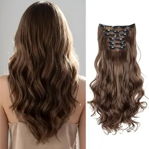 MINISO 6PCS Clip‑in Hair Extensions 24 Inch Big Wavy, Invisible Seamless, Natural Soft Hair Extensions for Women Daily & Party Use
