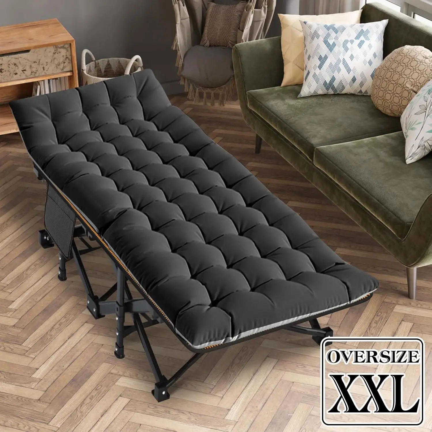 AGS LILYPELLE Folding Camping Cot, Extra Wide Heavy Duty Sleeping Cots with Carry Bag, Double Layer Oxford Portable Travel Camp Cots for Home, Office Nap and Outdoor Beach AGS LILYPELLE Folding Camping Cot, Extra Wide Heavy Duty Sleeping Cots with Carry Bag, Double Layer Oxford Portable Travel Camp Cots for Home, Office Nap and Outdoor Beach