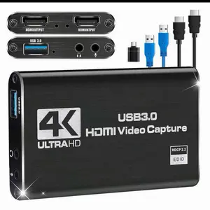 4K HDMI Video Capture Card, Full HD 1080P 60FPS USB 3.0 Audio Video Capture Accessories with Easy Setup for Stable Connection