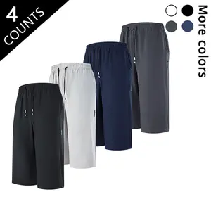 4-Pack Quick Dry Capri Shorts for Men Athletic & Casual Wear in Multiple Colors - Man, Menswear