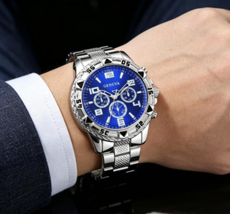 Men’s Round Quartz Watch Set Perfect Gift for Him Friends Family Ideal for Halloween Christmas & Other Holidays