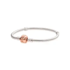 Pandora Moments Silver Bracelet with Pandora Rose Clasp - 18 cm - 580702-18