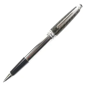 Pre-owned Montblanc Stainless Small Leather Goods Meisterstück Solitaire Carbon Steel Ballpoint Pen