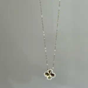 Cadena mini rolon+ trébol diamantado