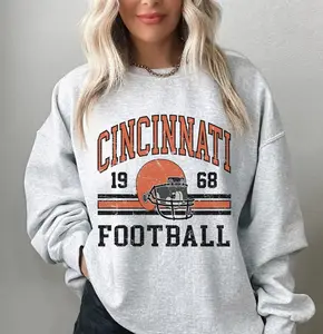 Vintage Cincinnati Sweatshirt for Him, Cincinnati Football Gift for Women, Retro Cincinnati Football Sweater.