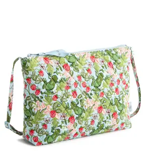 Vera Bradley Women's Outlet Cotton Large Hipster Crossbody Bag Frogberry Garden Blue