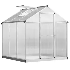 Heavy-Duty Anti-Corrosion Aluminum Frame Greenhouse All-Season Walk-In Grow Space Precision Humidity Heat Control Wind Rain Animal Protection for Backyard Permanent Gardening