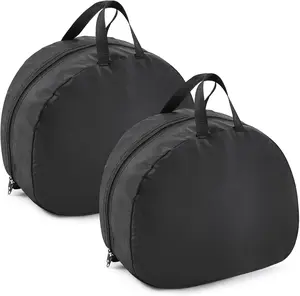 2 Pack Helmet Bag Nylon Durable Motorcycle Mx Helmet Storage Bag Medium, with Handle and Cashmere Lining, Water-resistant, Zipper for Ski Snowmobile Dirt Bicycle Bike Storage Accessories