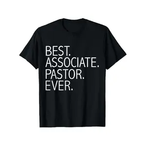 men's t shirts Funny Pastor T-Shirt - Best Associate Pastor Ever Print, 100% Cotton Church Gift for Clergy, Comfortable Short Sleeve Round Neck Tee with White Lettering, S-XXXL Sizes for Pastors, Ministers, Preachers & Church Staff Apparel