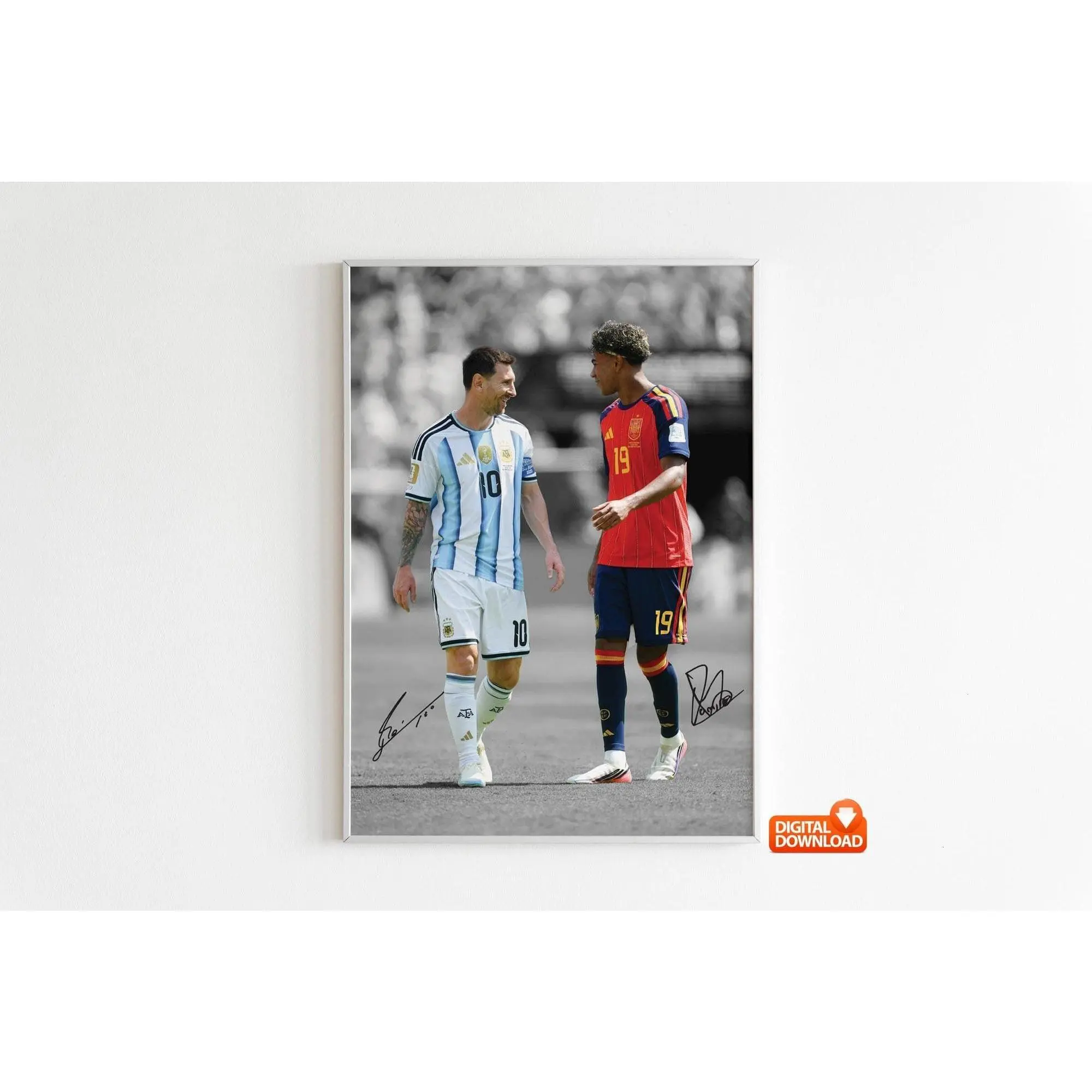 Messi Poster, Lamine Yamal Poster, Signed Football Poster( Unframed - Print Only )