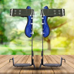 Tree climber, upright climbing tool, two-pronged foot tie + waist and leg safety belt
