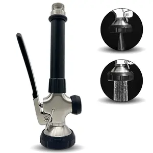 Achelous Pre Rinse Spray Valve Head Dual Function, Commercial Sink Faucet Sprayer Head with Grip Handle, High Pressure Dish Sprayer Nozzle for Commercial Kitchen Faucet Replacement
