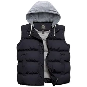 Women's Plus Size Windproof Puffer Vest Quilted Winter Vest Thicken Jacket with Detachable Hood Womenswear Tops Comfort Hoodie  Lady Underwear Lady fall coat winter coat Outerwear Basic
