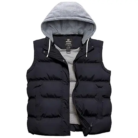 Wantdo Women's Plus Size (2x,3x,4x,5x) Recycled Polyester Windproof Waterproof Quilted Puffer Vest - Thick Winter Coat with Detachable Hood, Full Zip for Easy On/Off, Zipper Pockets, 1 Deep Inside Chest Pocket (Fall-Winter Womenswear Top, Vests for Women)
