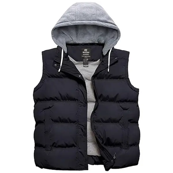 Wantdo Women's Plus Size (2x,3x,4x,5x) Recycled Polyester Windproof Waterproof Quilted Puffer Vest - Thick Winter Coat with Detachable Hood, Full Zip for Easy On/Off, Zipper Pockets, 1 Deep Inside Chest Pocket (Fall-Winter Womenswear Top, Vests for Women)