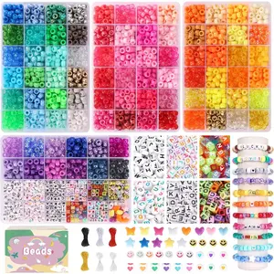 4900 count Pony Beads Kandi Bracelet Kit, Friendship Bracelet Making Kit with 84 Colors Kandi Beads, Hair Beads and Letter Heart for Craft Gifts Bracelets  Making with Elastic Strings