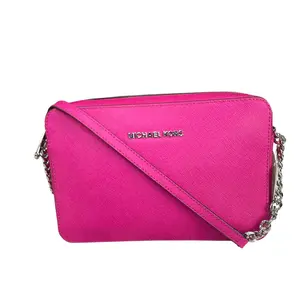 Pre-owned MICHAEL KORS Leather Crossbody Bags Fushia Saffiano SHW Pink Jet Set Crossbody