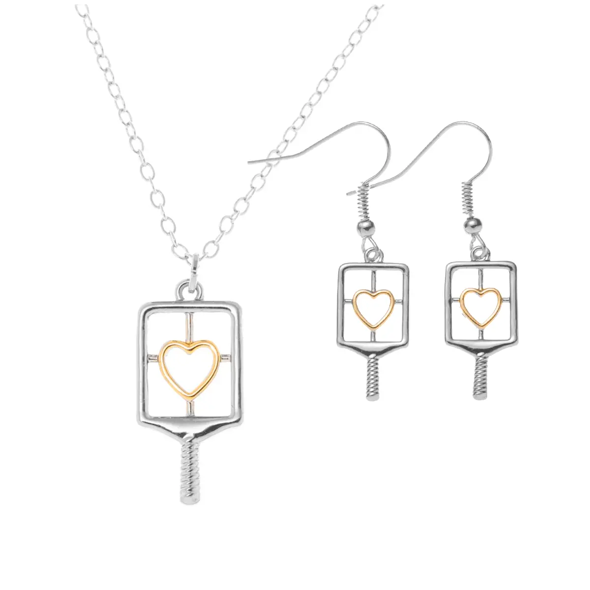 Pickleball Jewelry Set - Necklace & Earrings