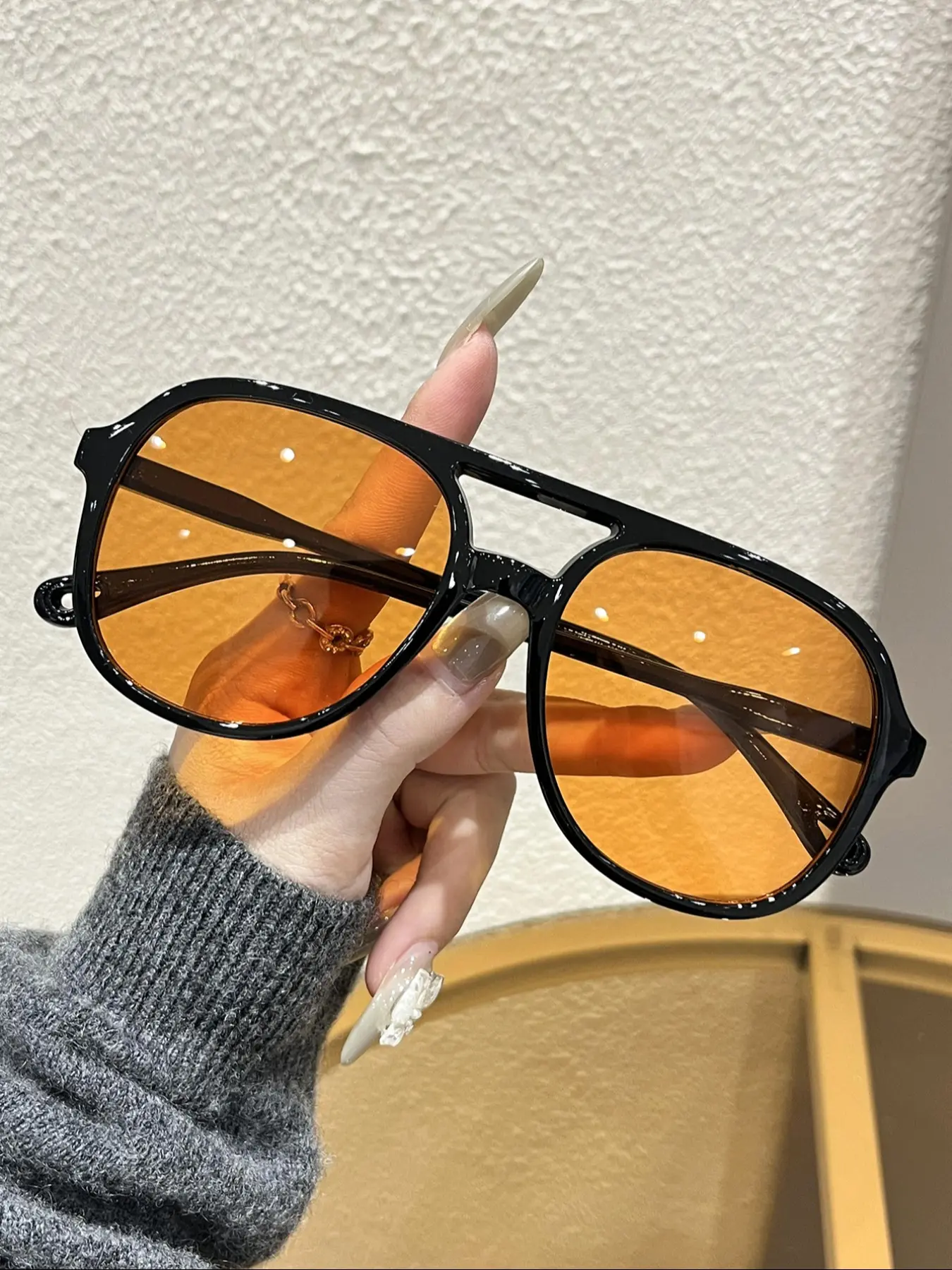 Plastic Oversized Aviator Sunglasses with UV400 Protection XXL Aviator Sunglasses for Big Heads & Wide Faces: 155mm  main image 4