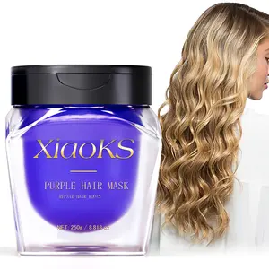 Purple hair mask, 250g size, brightens and smoothens, repairs hair roots, nourishes hair, makes hair plump and elegant, suitable for all hair types