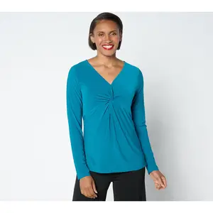 Attitudes by Renee Como Jersey Knot Front Top