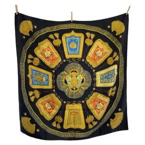 Pre-owned HERMÈS Silk Small Leather Goods Hermes Poste et Cavalerie Scarf