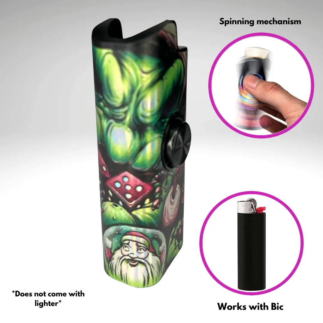 FLKR LYTR Fidget Spinner Lighter Case "Boogie Man" for Bic Spinner Lighter Case | FLKR LYTR