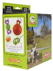 Jolly Pets Tree Tugger  – Interactive Outdoor Bungee Tug Toy for Dogs