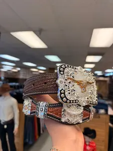 Men western belts brown with buckle