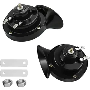 Super Loud Train Horns, Car Waterproof Durable Air Electric Snail Horn, 12V Raging Sound Air Horns Replacement Kit, Automotive Accessories Universal for Car, Motorcycle, Truck, Bike, Boat (Black)