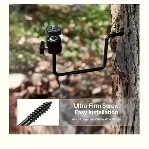 2-Pack 360 Degree Pan Tilt Action Camera Mount, Adjustable Tree Post Clamp Holder with 1/4 Inch Screw, All Weather Outdoor Mounting Kit for GoPro Hunting CCTV Drone Photography Rig