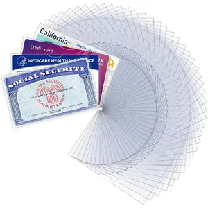 60 Pack Social Security Card Protector Sleeves, Ultra Clear & Durable 31Mil Waterproof SSN/New Medicare/Credit Card Holder, Soft ID/Debit/Credit/Index Card Storage Sleeves