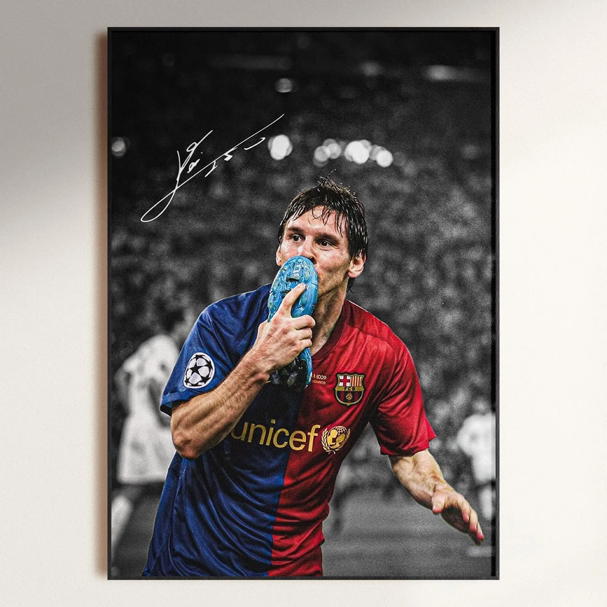 Lionel Messi Poster Print Unframed, Signed Messi Poster, Signed Football Poster, Football Decor, Soccer Gift