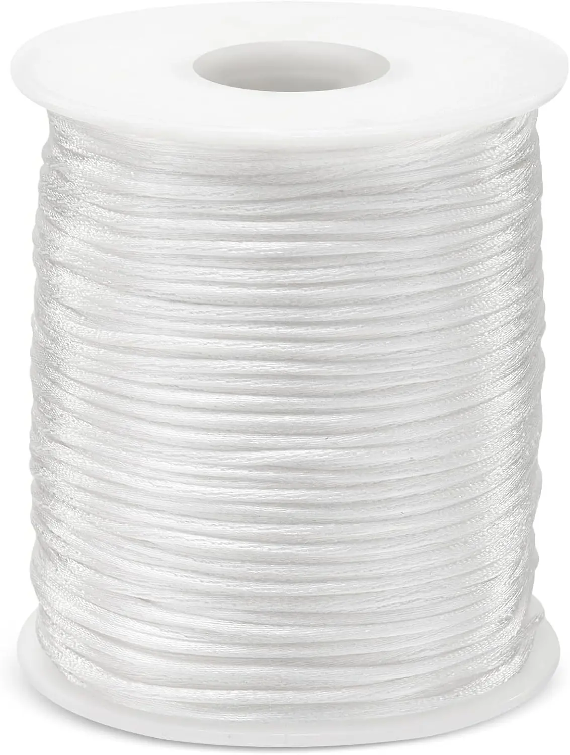 1.5mm 110 Yards White Nylon Cord for Jewelry Making, Bracelet Necklace Beading Thread, Satin String for Crafts and Chinese Knotting