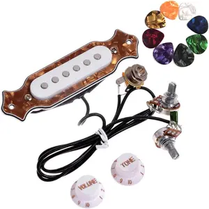 1 sets Pre-wired 6-string  Box Guitar Pickup Soundhole Harness with Picks, Volume & Tone for Electric Guitar