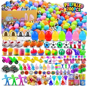 200 PCS Prefilled Easter Eggs with Toys Inside, Easter Eggs Filled for Egg Hunt, Easter Basket Stuffers for Kids, Easter Classroom Prizes, Easter Party Favors for Kids