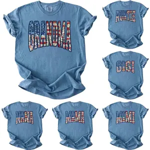 Comfort Colors Patriotic Grandma Auntie Gigi Nana Mimi T-Shirt , Distressed American Flag Family Name Design , Vintage Red White And Blue Tee , 4th Of July Outfit , Memorial Day Shirt , Gift For Women