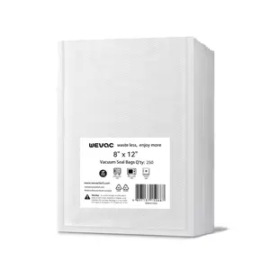 Wevac Lite 8" x 12" 250 Count Freezer Bags, Cleaners Vacuum Seal Bags for Food, Clear vacuum compression bag