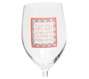 Mary Phillips Girls Born with Glitter GiftableWine Glass