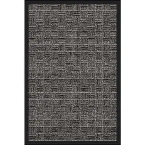 Scraper Doormat – Indoor Rug with Backing & Dirt-Trapping Pile, Non-Slip Front Door Mat for Mud & Pet Traffic – 24" x 36", Charcoal